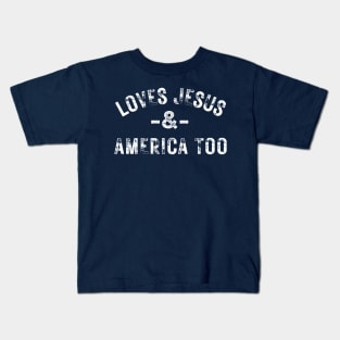 Loves Jesus and America Too-Free Falling Kids T-Shirt